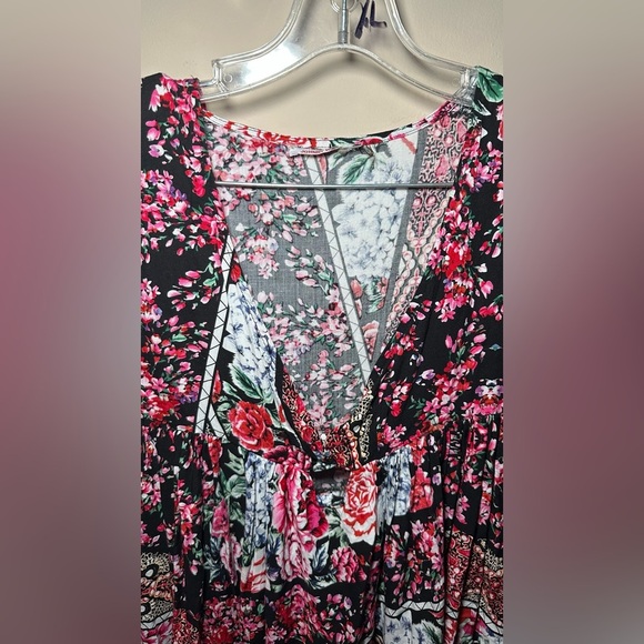 Johnny Was Artsy Floral Long Sleeve High Low Art To Wear Boho Dress Size Large - Picture 12 of 16